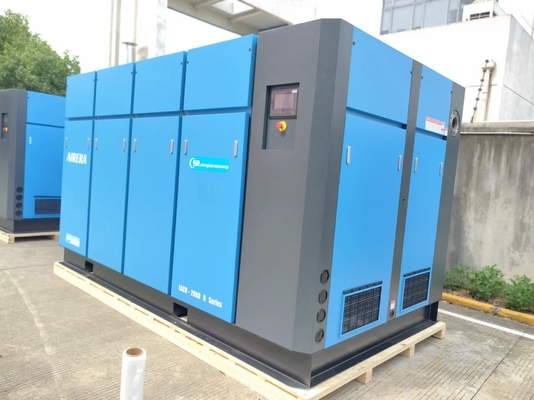 Kekuatan 7.5 KW hingga 355 KW Rotary Screw Air Compressor PLC Control System Air Cooled Cooling Method